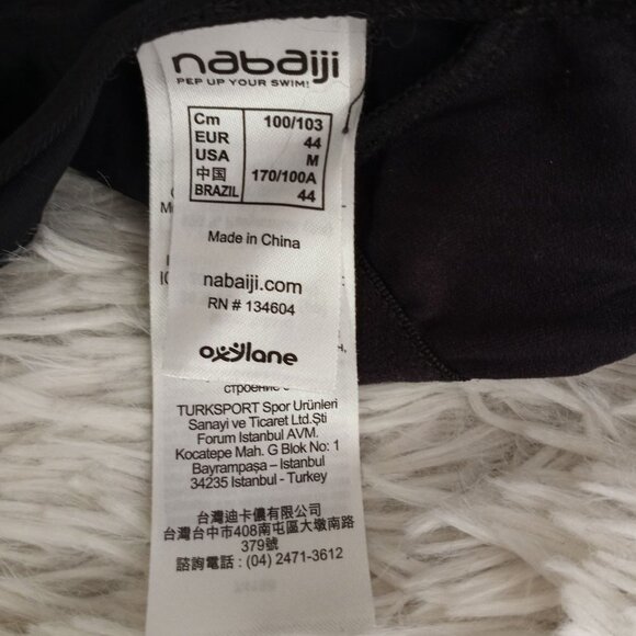 Nabaiji Solid Black Bathing Suit Size Medium Womans - Picture 3 of 3